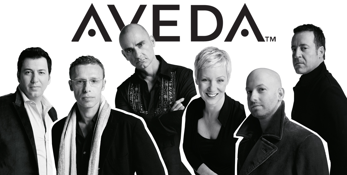 Aveda Top Colorists and Stylists black and white