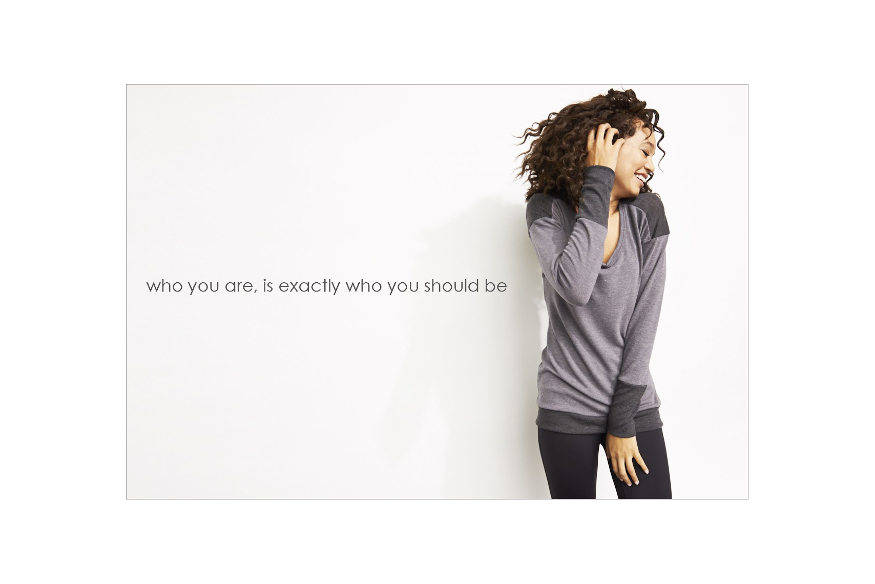 MAI Brown Millennial Woman in Workout wear laugh