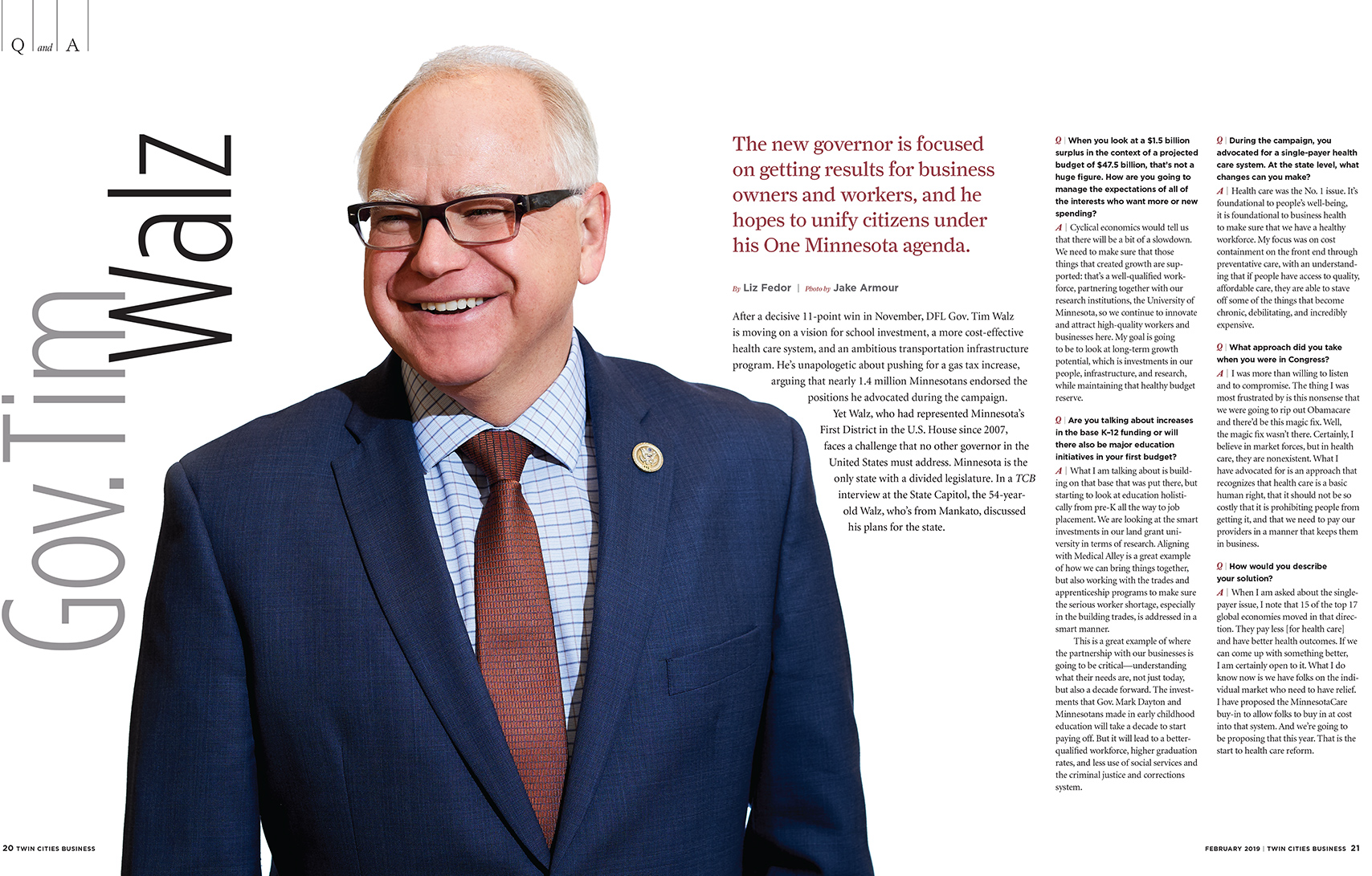 Minnesota Governor Tim Walz Twin Cities Business Magazine 